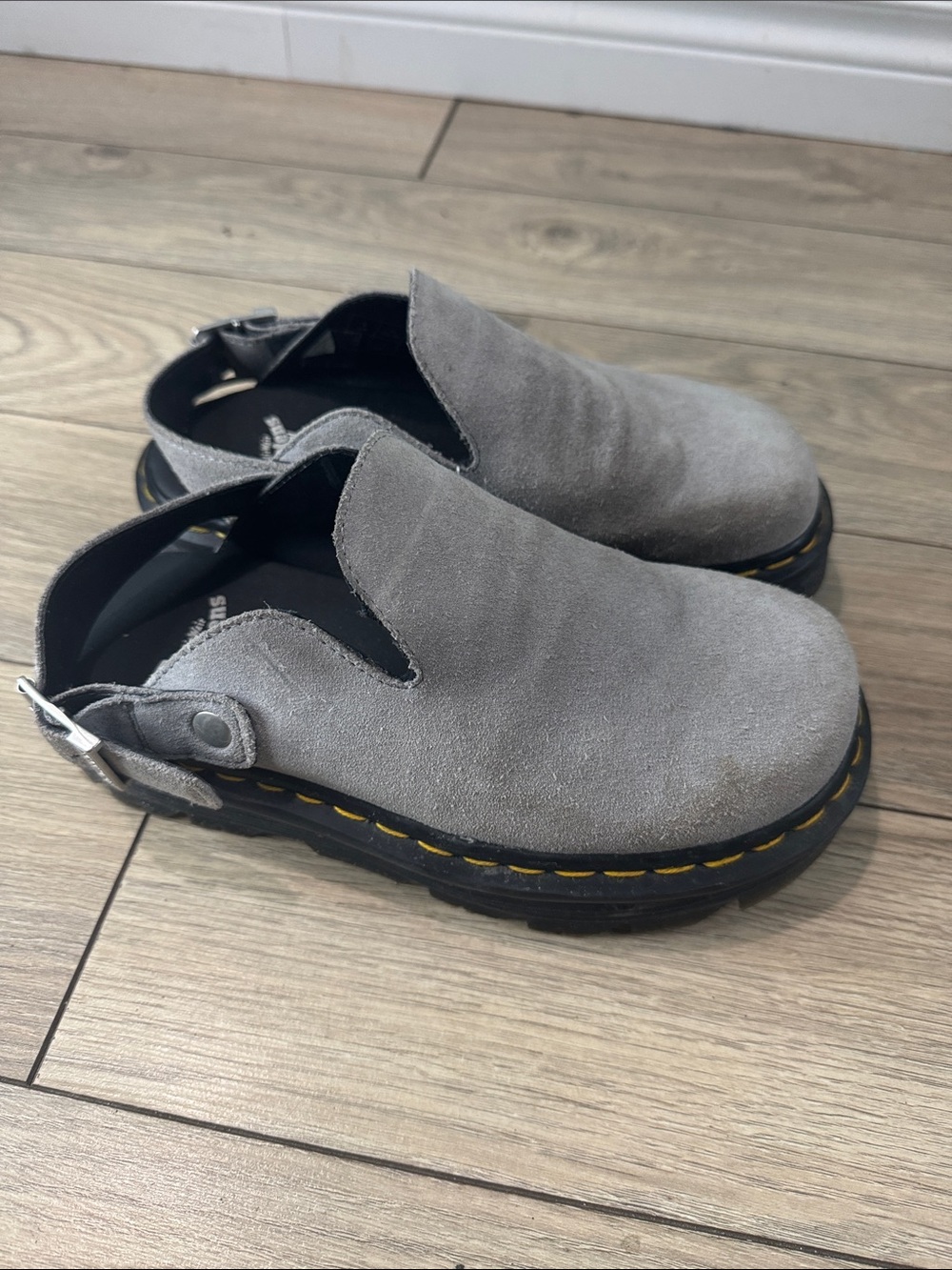 Dr.Martens Gray Suede Slingback Clog - Casual Slip-On